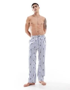 Polo Ralph Lauren Lounge Joggers In Blue For Men Blue Stripe