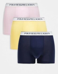 Polo Ralph Lauren 3 Pack Trunks In Multi For Men 3pk Navy/yllow/bat