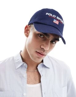 Polo Ralph Lauren Sport Capsule Flag Logo Twill Baseball Cap In Navy For Men