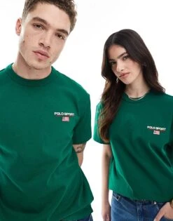 Polo Ralph Lauren Sport Capsule Unisex Small Chest Logo Heavyweight T-shirt In Mid Green For Men