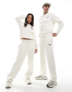 Polo Ralph Lauren Sport Capsule Unisex Small Logo Straight Joggers In Cream CO-ORD For Unisex