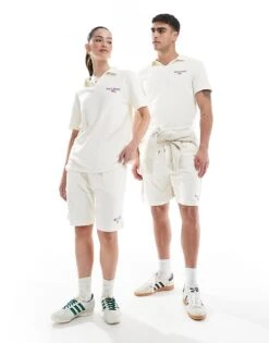 Polo Ralph Lauren Sport Capsule Small Logo Lightweight Cotton Terry Shorts In Cream CO-ORD For Unisex