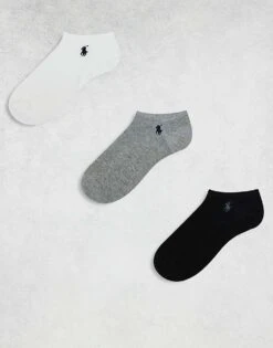 Polo Ralph Lauren 3 Pack Socks In Multi For Men Black/grey/white