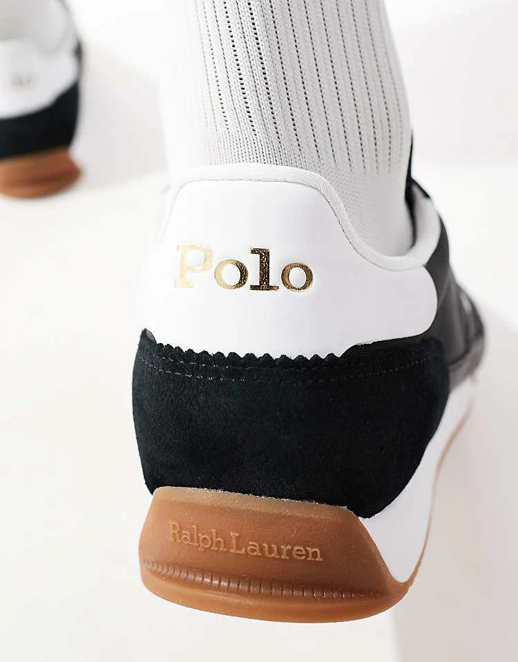 Polo Ralph Lauren Hester Trainer In Black With Gum Sole And Contrast Logo For Men Black/white - Image 4