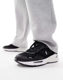 Polo Ralph Lauren Trackstr 275 Trainer In Black And White For Men Black/deckwash