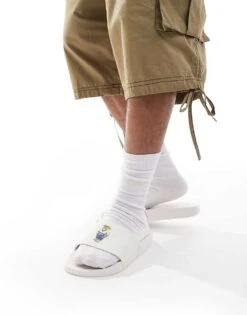 Polo Ralph Lauren Slider With Bear Logo In Off White For Men Heritage Bear - De