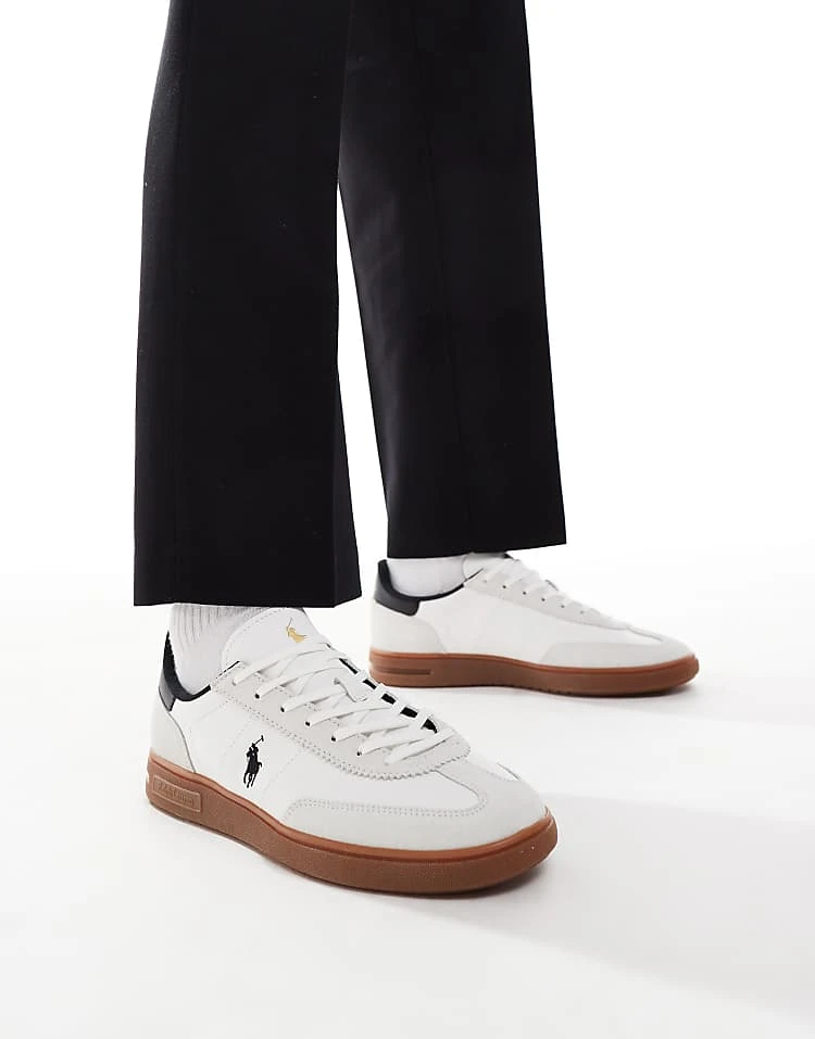 Polo Ralph Lauren Bdford Dum Sole Trainer In White With Black Back Tab And Logo For Men White/black - Image 5