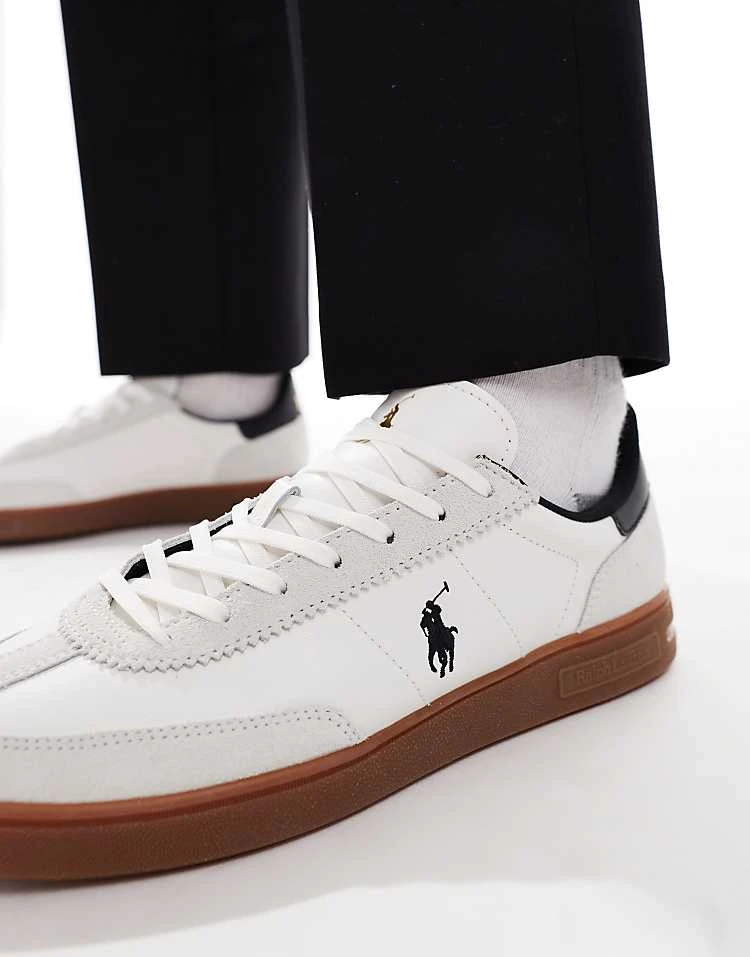 Polo Ralph Lauren Bdford Dum Sole Trainer In White With Black Back Tab And Logo For Men White/black - Image 2