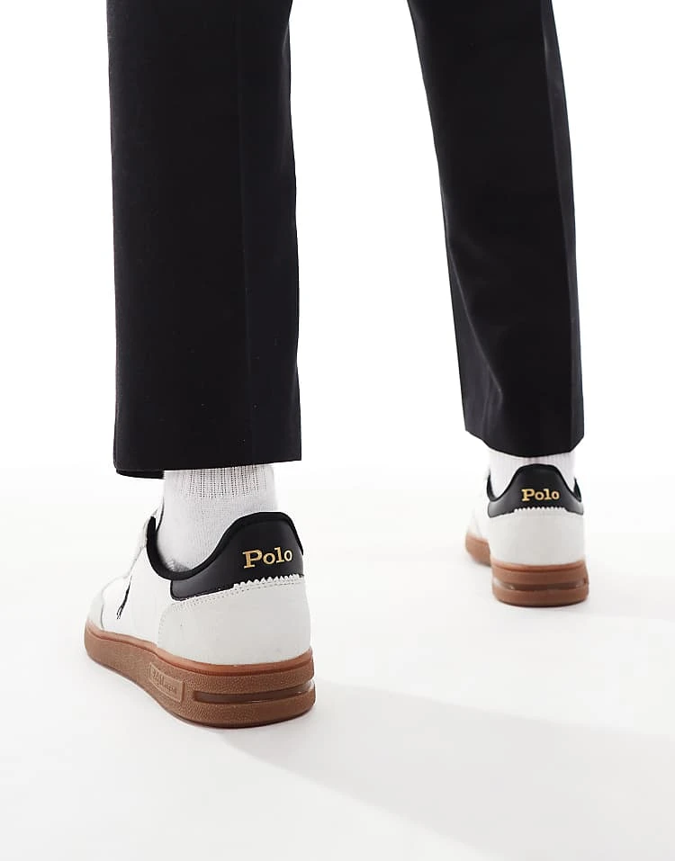 Polo Ralph Lauren Bdford Dum Sole Trainer In White With Black Back Tab And Logo For Men White/black - Image 3