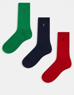 Polo Ralph Lauren Socks In Multi For Men Green/red/navy